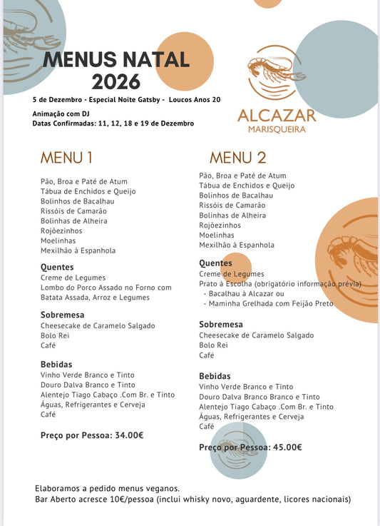 Jantares de Natal 2026