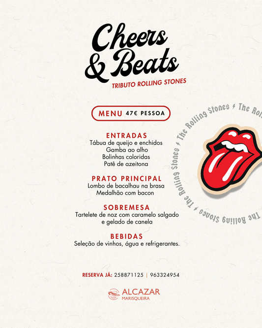 CHEERS & BEATS – Tributo no Alcazar | Jantar Adulto