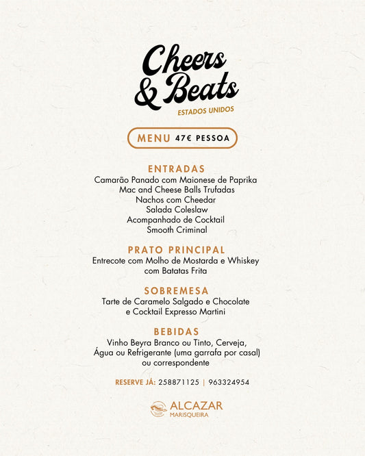 CHEERS & BEATS – Tributo Michael Jackson no Alcazar | Jantar Adulto